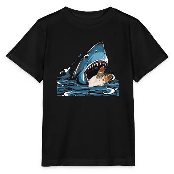 Chat mangeur de requins - T-shirt bio MINI CREATOR Stanley/Stella Enfant - noir - Devant - Mikhail (115cm)