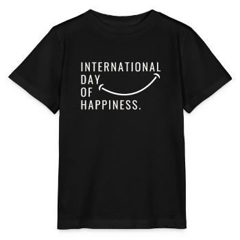 Journée internationale du bonheur - T-shirt bio MINI CREATOR Stanley/Stella Enfant - noir - Devant - Mikhail (115cm)
