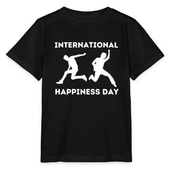 Journée internationale du bonheur - T-shirt bio MINI CREATOR Stanley/Stella Enfant - noir - Devant - Mikhail (115cm)
