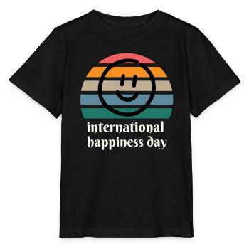 Journée internationale du bonheur - T-shirt bio MINI CREATOR Stanley/Stella Enfant - noir - Devant - Mikhail (115cm)