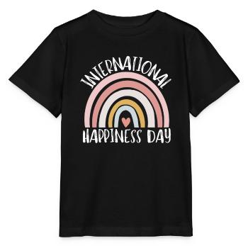 Journée internationale du bonheur - T-shirt bio MINI CREATOR Stanley/Stella Enfant - noir - Devant - Mikhail (115cm)