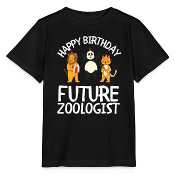 Future Zoologist Birthday Wildlife - T-shirt bio MINI CREATOR Stanley/Stella Enfant - noir - Devant - Mikhail (115cm)