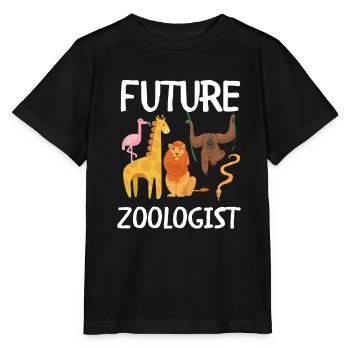 Future Zoologist Birthday Wildlife - T-shirt bio MINI CREATOR Stanley/Stella Enfant - noir - Devant - Mikhail (115cm)