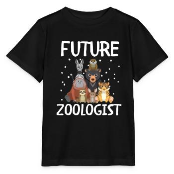 Future Zoologist Birthday Wildlife - T-shirt bio MINI CREATOR Stanley/Stella Enfant - noir - Devant - Mikhail (115cm)