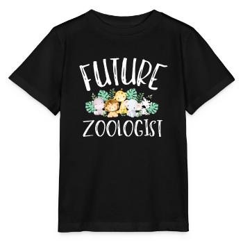 Future Zoologist Birthday Wildlife - T-shirt bio MINI CREATOR Stanley/Stella Enfant - noir - Devant - Mikhail (115cm)