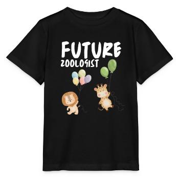 Future Zoologist Birthday Wildlife - T-shirt bio MINI CREATOR Stanley/Stella Enfant - noir - Devant - Mikhail (115cm)