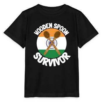 J’ai survécu à la cuillère de bois - Parenting - T-shirt bio MINI CREATOR Stanley/Stella Enfant - noir - Devant - Mikhail (115cm)