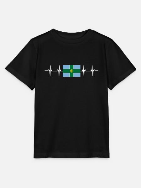 United Kingdom Derbyshire Flag - Stanley/Stella Kinder T-Shirt MINI CREATOR - Schwarz