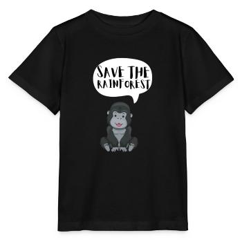 Save The Rainforest - Stanley/Stella MINI CREATOR Kids’ T-Shirt - black - Front - Mikhail (115cm)
