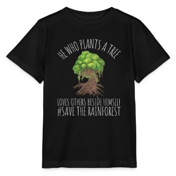 Save The Rainforest - Stanley/Stella MINI CREATOR Kids’ T-Shirt - black - Front - Mikhail (115cm)