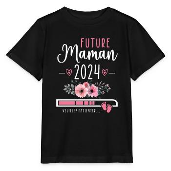 Future Maman 2024 Cadeau Nouvelle Naissance Maman - T-shirt bio MINI CREATOR Stanley/Stella Enfant - noir - Devant - Mikhail (115cm)