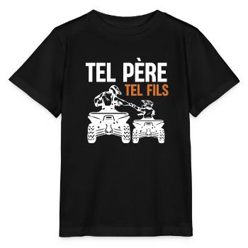 Tel Père Tel Fils Quad Antenne Cubique Moto - Stanley/Stella Kinder T-Shirt MINI CREATOR  - Schwarz - Vorne - Mikhail (115cm)