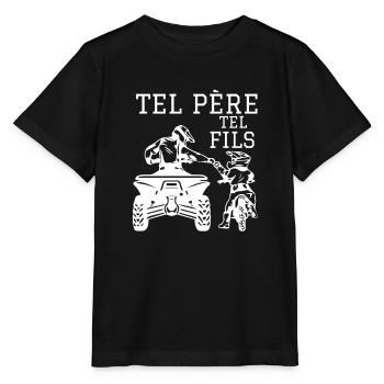 Tel Père Tel Fils Quad Antenne Cubique Moto - Stanley/Stella Kinder T-Shirt MINI CREATOR  - Schwarz - Vorne - Mikhail (115cm)