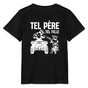 Tel Père Tel Fils Quad Antenne Cubique Moto - Stanley/Stella Kinder T-Shirt MINI CREATOR  - Schwarz - Vorne - Mikhail (115cm)