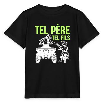 Tel Père Tel Fils Quad Antenne Cubique Moto - Stanley/Stella Kinder T-Shirt MINI CREATOR  - Schwarz - Vorne - Mikhail (115cm)