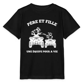 Tel Père Tel Fils Quad Antenne Cubique Moto - Stanley/Stella Kinder T-Shirt MINI CREATOR  - Schwarz - Vorne - Mikhail (115cm)