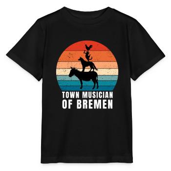 Bremen Town Musicians - Stanley/Stella Kinder T-Shirt MINI CREATOR  - Schwarz - Vorne - Mikhail (115cm)