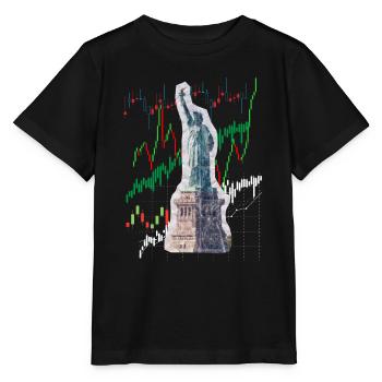 NY Stock Exchange Bull - Stanley/Stella Kinder T-Shirt MINI CREATOR  - Schwarz - Vorne - Mikhail (115cm)