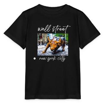 NY Stock Exchange Bull - Stanley/Stella Kinder T-Shirt MINI CREATOR  - Schwarz - Vorne - Mikhail (115cm)
