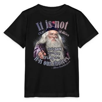 Harry Potter Dicton D'Albus Dumbledore - T-shirt bio MINI CREATOR Stanley/Stella Enfant - noir - Devant - Mikhail (115cm)