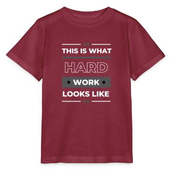 Blue Collar Worker - This is what hard work looks - Stanley/Stella Kinder T-Shirt MINI CREATOR  - Burgunderrot - Vorne - Kain (125cm)