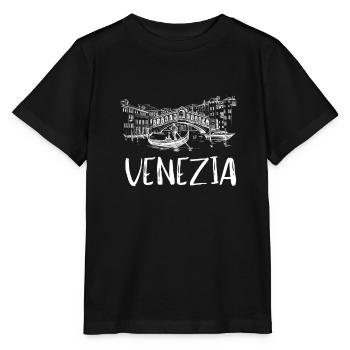 Venice Gondola Italy Venezia - Stanley/Stella MINI CREATOR Kids’ T-Shirt - black - Front - Mikhail (115cm)