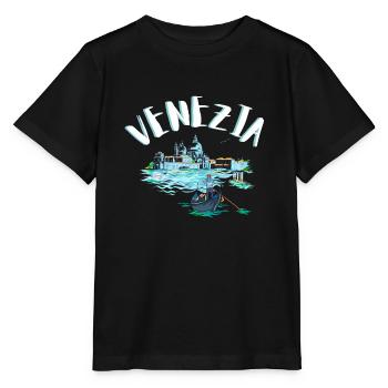 Venice Gondola Italy Venezia - Stanley/Stella MINI CREATOR Kids’ T-Shirt - black - Front - Mikhail (115cm)