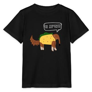 On Tuesday we eat tacos - Stanley/Stella MINI CREATOR Kids’ T-Shirt - black - Front - Mikhail (115cm)