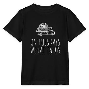 On Tuesday we eat tacos - Stanley/Stella MINI CREATOR Kids’ T-Shirt - black - Front - Mikhail (115cm)