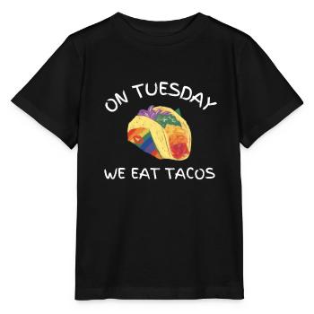 On Tuesday we eat tacos - Stanley/Stella MINI CREATOR Kids’ T-Shirt - black - Front - Mikhail (115cm)