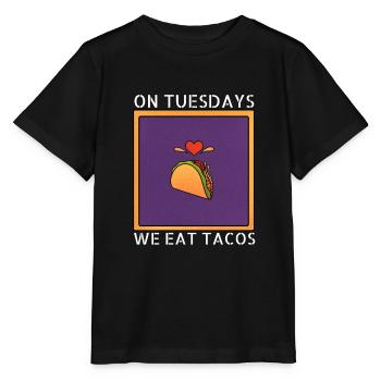 On Tuesday we eat tacos - Stanley/Stella MINI CREATOR Kids’ T-Shirt - black - Front - Mikhail (115cm)