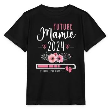 Future Mamie 2024 Cadeau Nouvelle Naissance Mamie - T-shirt bio MINI CREATOR Stanley/Stella Enfant - noir - Devant - Mikhail (115cm)