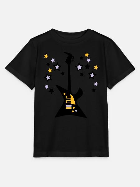 Guitare-electrique-son-etoiles - T-shirt bio MINI CREATOR Stanley/Stella Enfant - noir