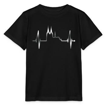 Cologne Herzschlag Skyline Kölner Dom Silber Metallic - T-shirt bio MINI CREATOR Stanley/Stella Enfant - noir - Devant - Mikhail (115cm)