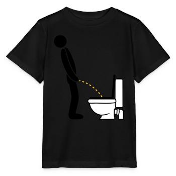 Logo de toilette debout pee piss toilette toilette toilette aulne - T-shirt bio MINI CREATOR Stanley/Stella Enfant - noir - Devant - Mikhail (115cm)