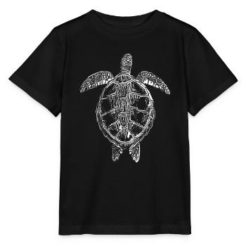 Schildkroete weiss - Stanley/Stella Kinder T-Shirt MINI CREATOR  - Schwarz - Vorne - Mikhail (115cm)