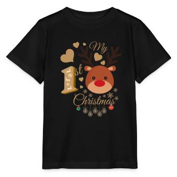 Le premier Noël de bébé - T-shirt bio MINI CREATOR Stanley/Stella Enfant - noir - Devant - Mikhail (115cm)