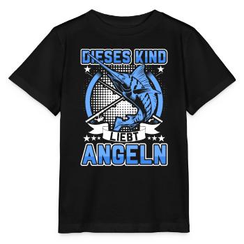 Dieses Kind Liebt Angeln Junge Angler - Stanley/Stella Kinder T-Shirt MINI CREATOR  - Schwarz - Vorne - Mikhail (115cm)