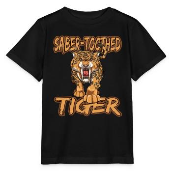 Säbelzahntiger Geschenke Raubkatze Steinzeit für - Stanley/Stella Kinder T-Shirt MINI CREATOR  - Schwarz - Vorne - Mikhail (115cm)