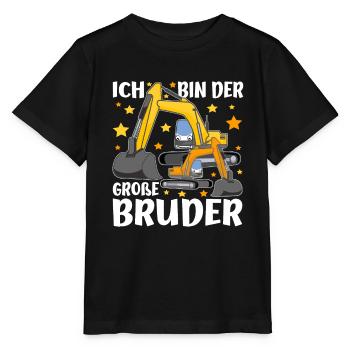 Geschwister Ich Bin Der Grosse Bruder Bagger - Stanley/Stella Kinder T-Shirt MINI CREATOR  - Schwarz - Vorne - Mikhail (115cm)