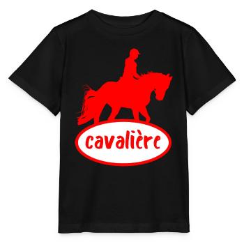 cavalière logo pétrole ellipse - T-shirt bio MINI CREATOR Stanley/Stella Enfant - noir - Devant - Mikhail (115cm)