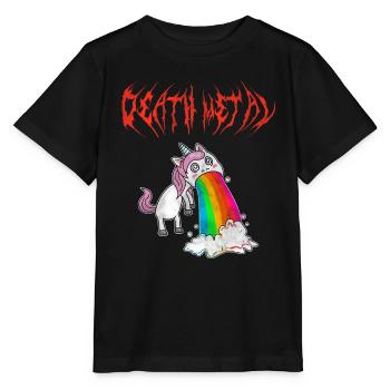 Kotzendes Death Metal Einhorn Rosa - Stanley/Stella Kinder T-Shirt MINI CREATOR  - Schwarz - Vorne - Mikhail (115cm)