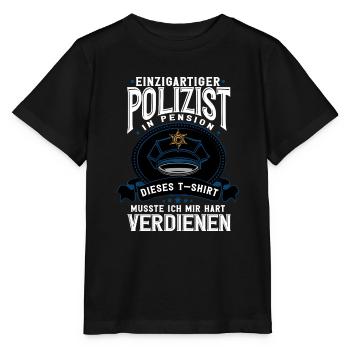 Polizist Polizei Rente Pension - Stanley/Stella Kinder T-Shirt MINI CREATOR  - Schwarz - Vorne - Mikhail (115cm)
