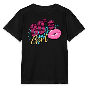 80s 80s Girl - Stanley/Stella MINI CREATOR Kids’ T-Shirt - black - Front - Mikhail (115cm)