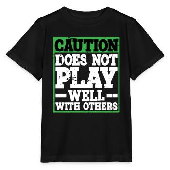 Attention, ne joue pas bien avec les autres 31 - T-shirt bio MINI CREATOR Stanley/Stella Enfant - noir - Devant - Mikhail (115cm)