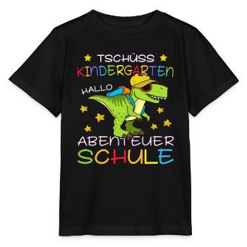 Trex Kita Abgänger, Hallo Schule Kindergarten - Stanley/Stella Kinder T-Shirt MINI CREATOR  - Schwarz - Vorne - Mikhail (115cm)