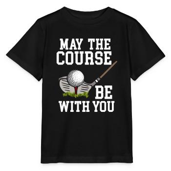 May The Course be Golfer Golf Course Golfer - Stanley/Stella MINI CREATOR Kids’ T-Shirt - black - Front - Mikhail (115cm)