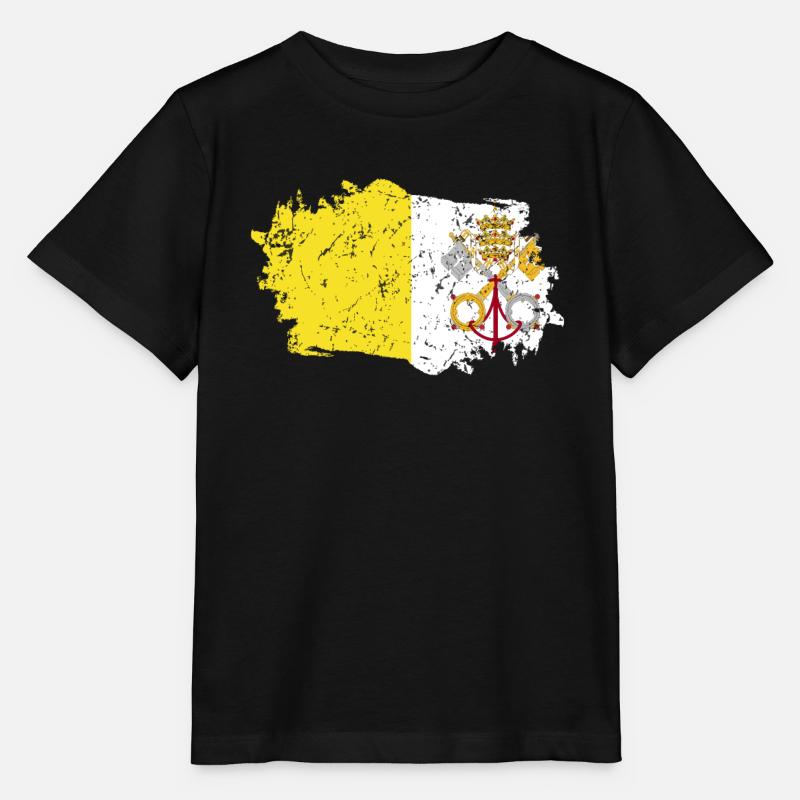 Drapeau de la Cité du Vatican Grunge Drapeau de la Cité du Vatican - T-shirt bio MINI CREATOR Stanley/Stella Enfant - noir