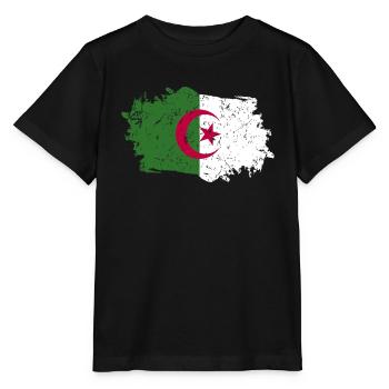 Drapeau algérien Grunge Drapeau algérien - T-shirt bio MINI CREATOR Stanley/Stella Enfant - noir - Devant - Mikhail (115cm)