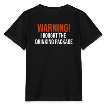 Warning I Bought The Drinking Package Funny - Stanley/Stella MINI CREATOR Kids’ T-Shirt - black - Front - Mikhail (115cm)